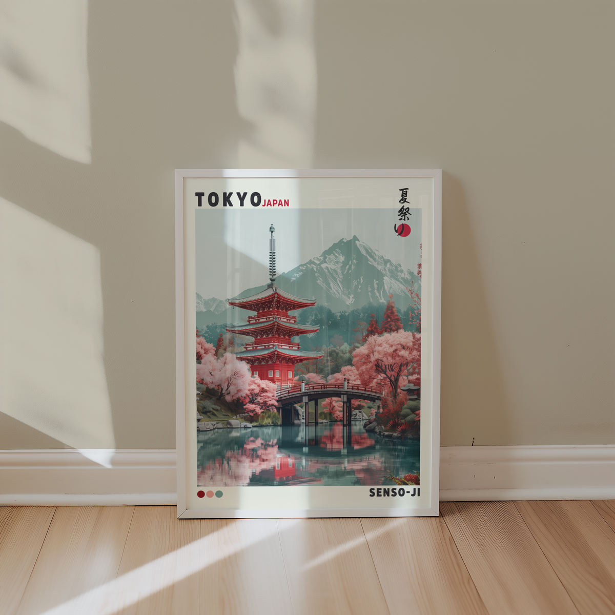 Mockup av Senso-ji Temple affisch på vägg – köp enkelt hos Bozetto i hög kvalitet