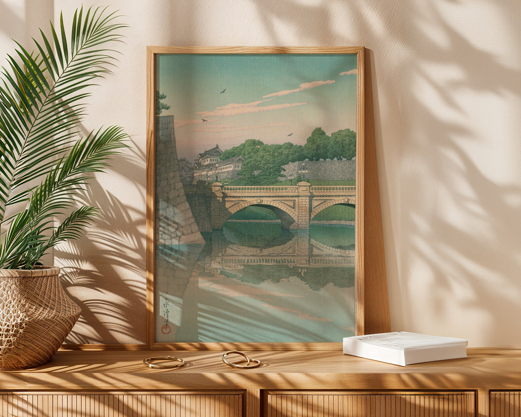 Hasui Kawase Morning at Nijubashi Bridge 1930 Poster – i rum 5