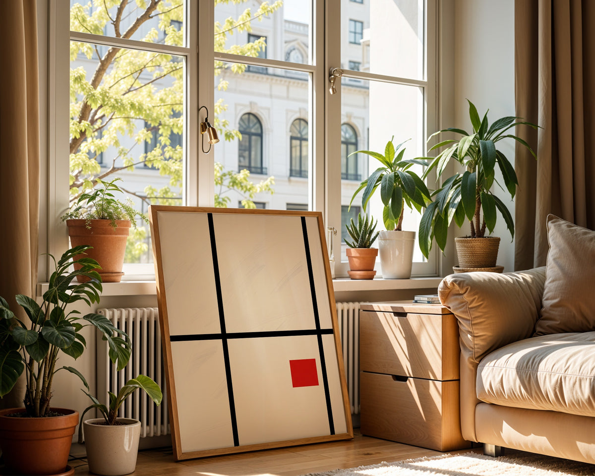 Piet Mondrian Composition with Small Red Square Poster – i rum 5
