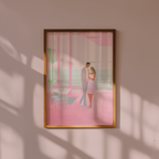 Mockup av La Côte d'Amour affisch på vägg – köp enkelt hos Bozetto i hög kvalitet