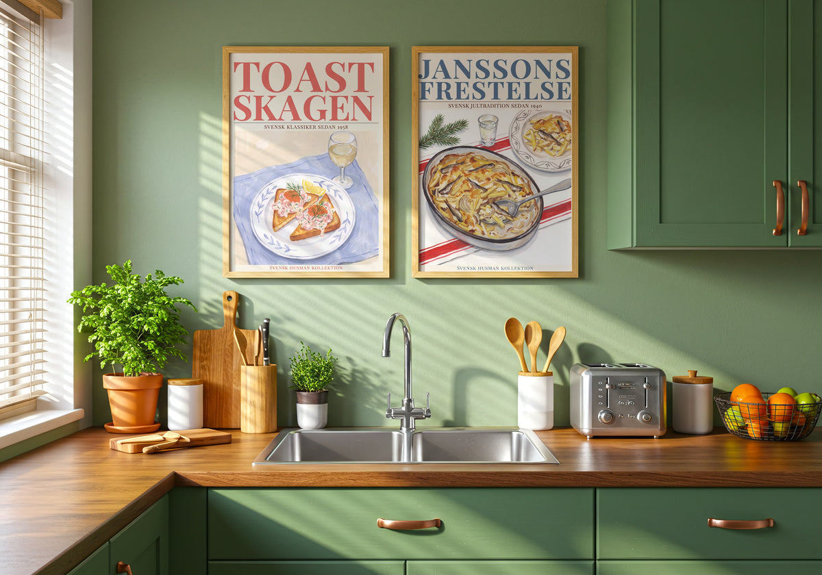 Janssons frestelse Poster – två posters i rum 2
