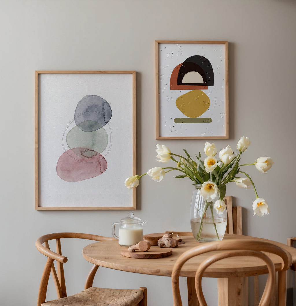 Pebble Balance Poster – två posters i rum 1