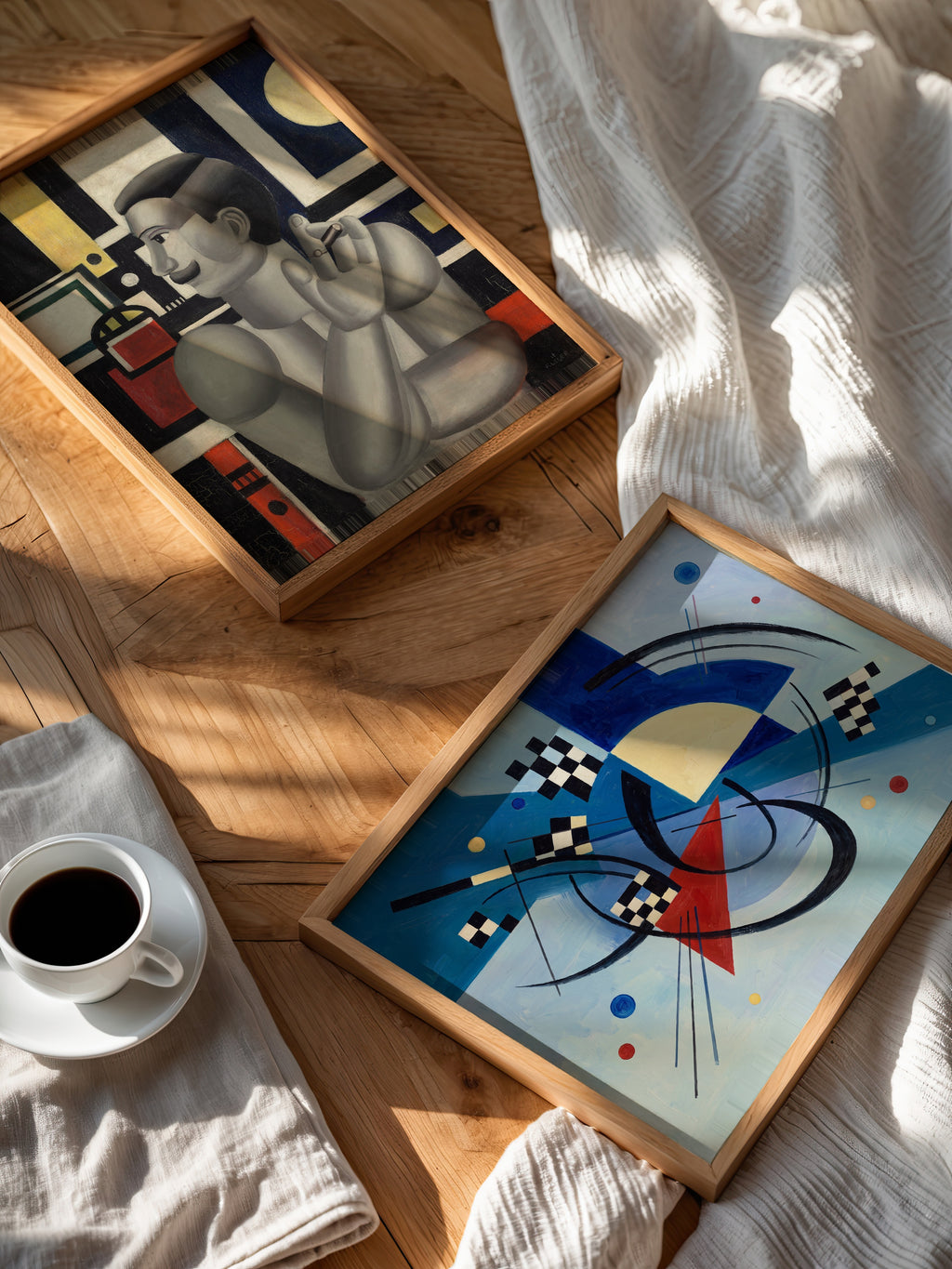 Wassily Kandinsky Blue Harmony Poster – två posters i rum 1