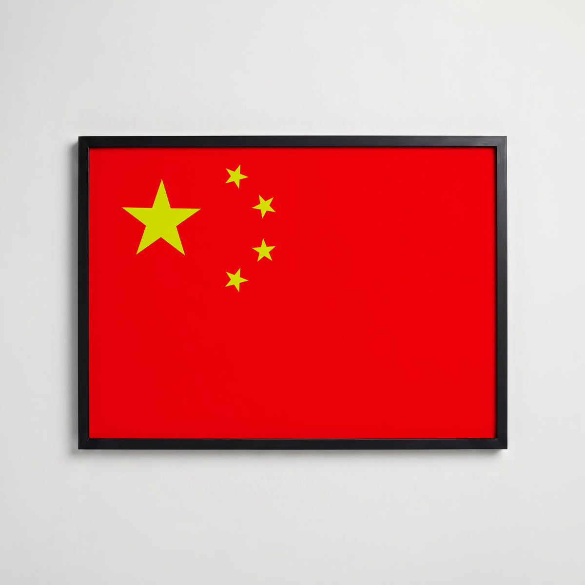 China National Flag Poster i svart ram – stilren konsttryck som väggdekor från Bozetto