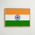 India National Flag Poster i ekram – inramad konsttryck för stilren inredning hos Bozetto