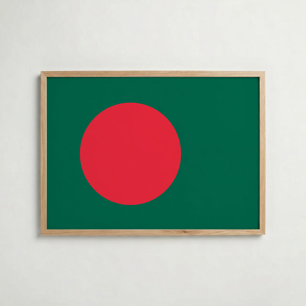 Bangladesh National Flag Poster i ekram – inramad konsttryck för stilren inredning hos Bozetto