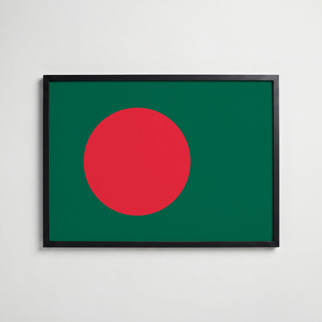Bangladesh National Flag Poster i svart ram – stilren konsttryck som väggdekor från Bozetto