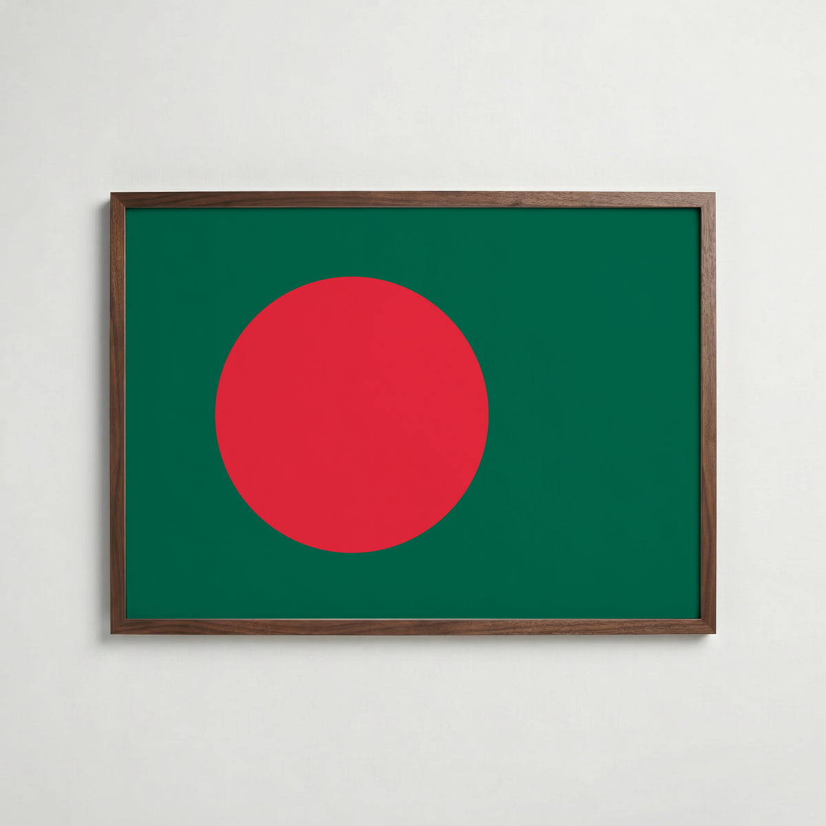 Bangladesh National Flag Poster i valnötsram – varm konstaffisch för hemmet från Bozetto