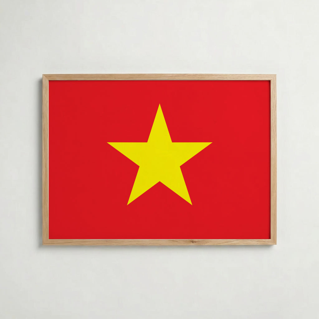 Vietnam National Flag Poster i ekram – inramad konsttryck för stilren inredning hos Bozetto