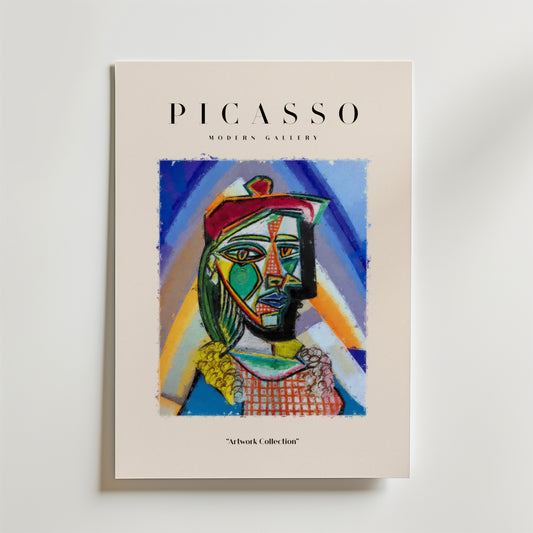 Picasso Colorful Cubist Face Poster