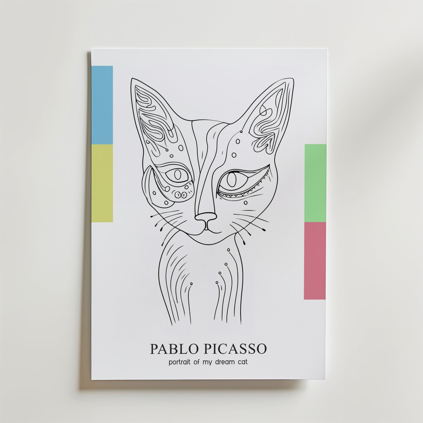 Picasso Abstract Cat Portrait Poster