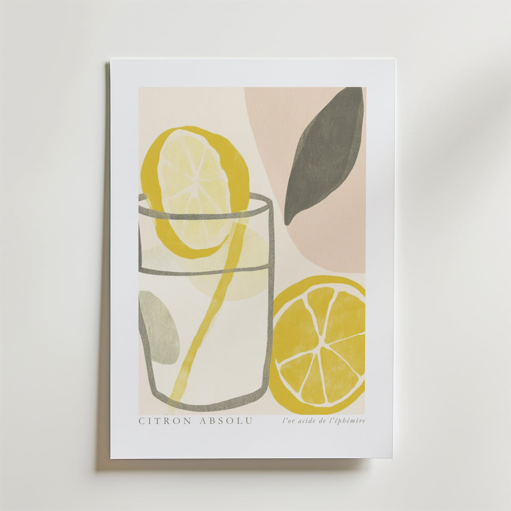 Citron Absolu Drink – stilfullt konsttryck från Bozetto, tryckt på matt finpapper