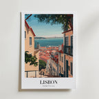 Golden Streets Of Lisbon – stilfullt konsttryck från Bozetto, tryckt på matt finpapper