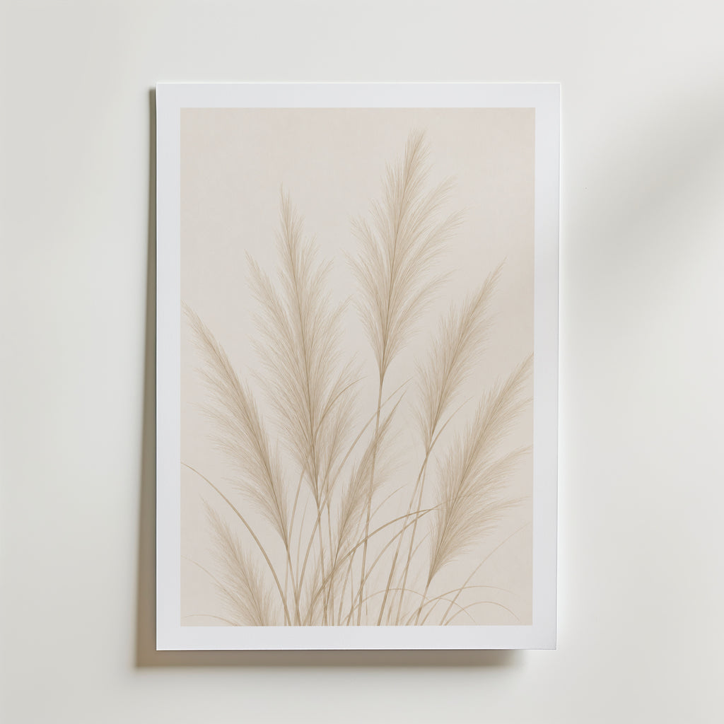 Soft Pampas Sway affisch inramad i neutral ram – se hur konsttrycket ser ut, Bozetto