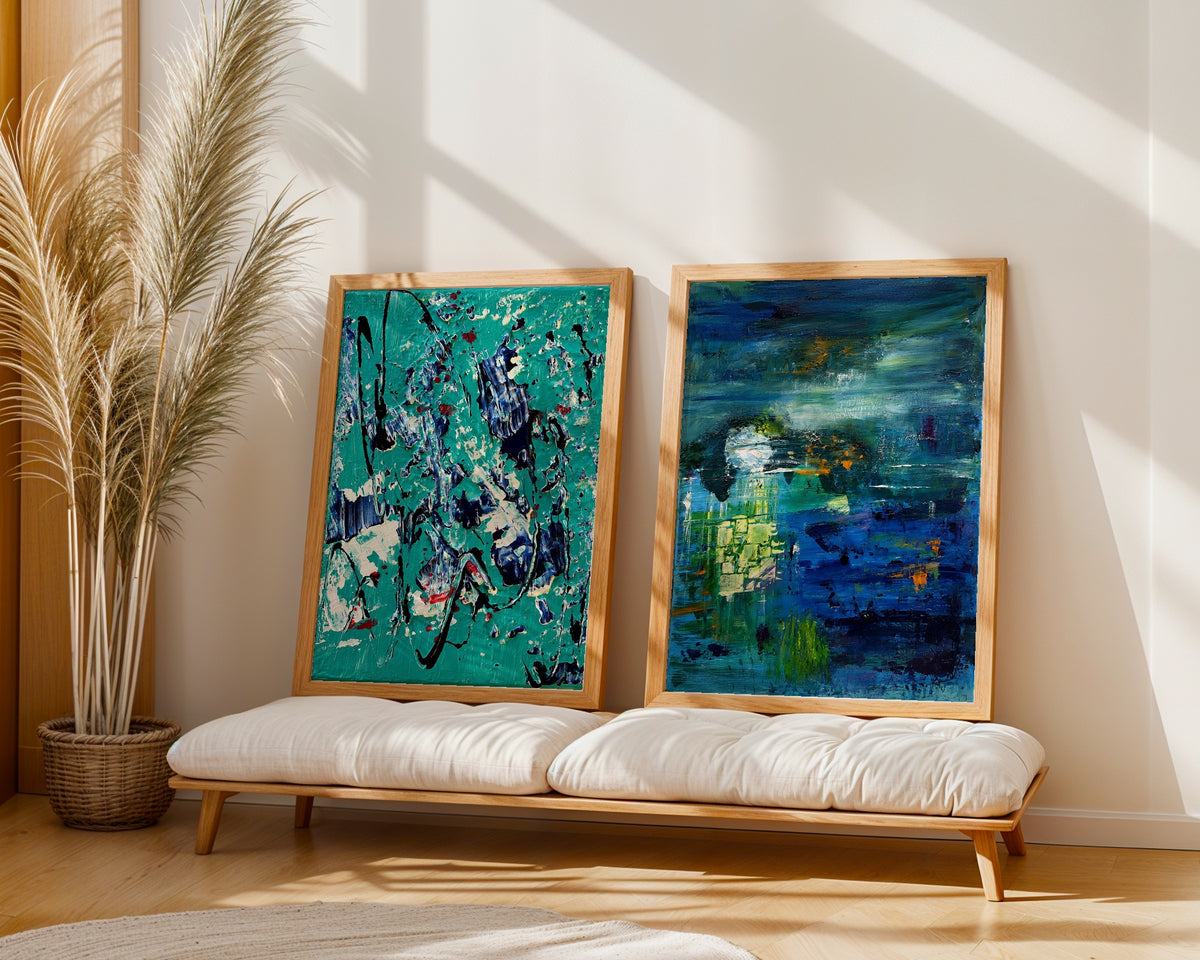 Sonia Tondkar Djupblå Speglingar Poster – två posters i rum 3