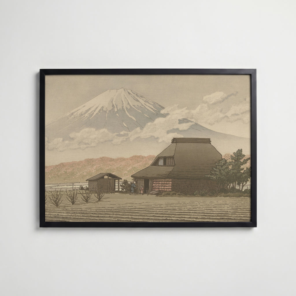 Hasui Kawase Mount Fuji from Narusawa 1936 Poster – svart ram