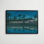 Hasui Kawase Sakurada Gate 1928 Poster – svart ram