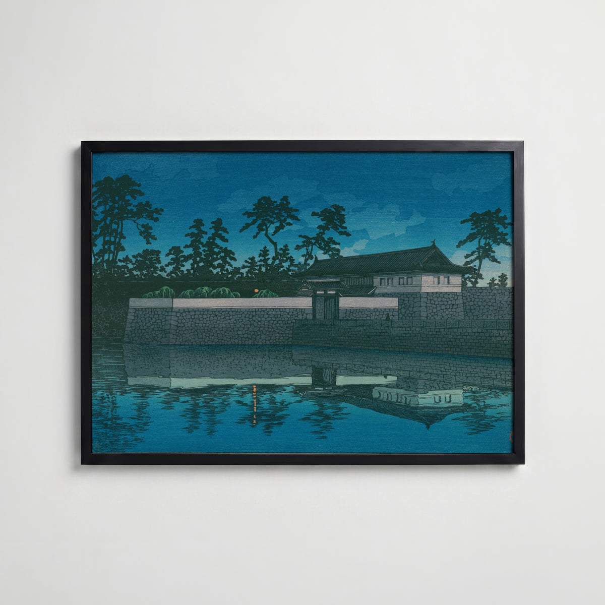 Hasui Kawase Sakurada Gate 1928 Poster – svart ram