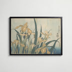 Katsushika Hokusai Irises and Grasshopper 1833 Poster – svart ram