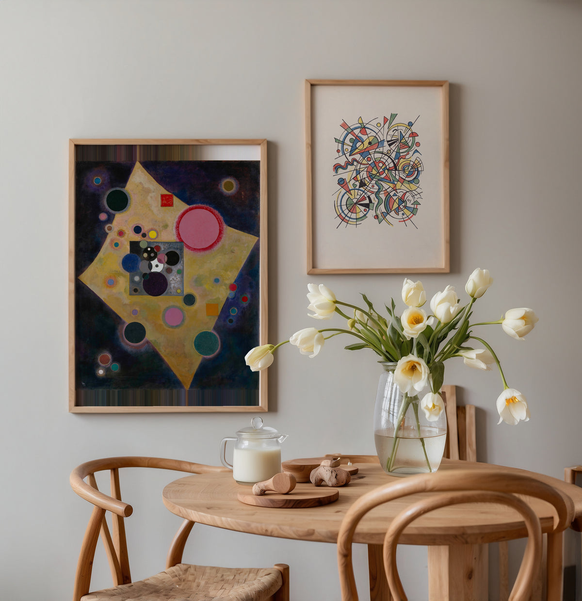 Wassily Kandinsky Accent in Pink 1926 Poster – två posters i rum 2