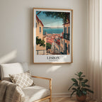 Golden Streets Of Lisbon poster visad rakt fram – Bozetto affisch i hög tryckkvalitet