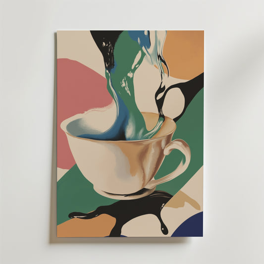 Abstract Melting Coffee Poster