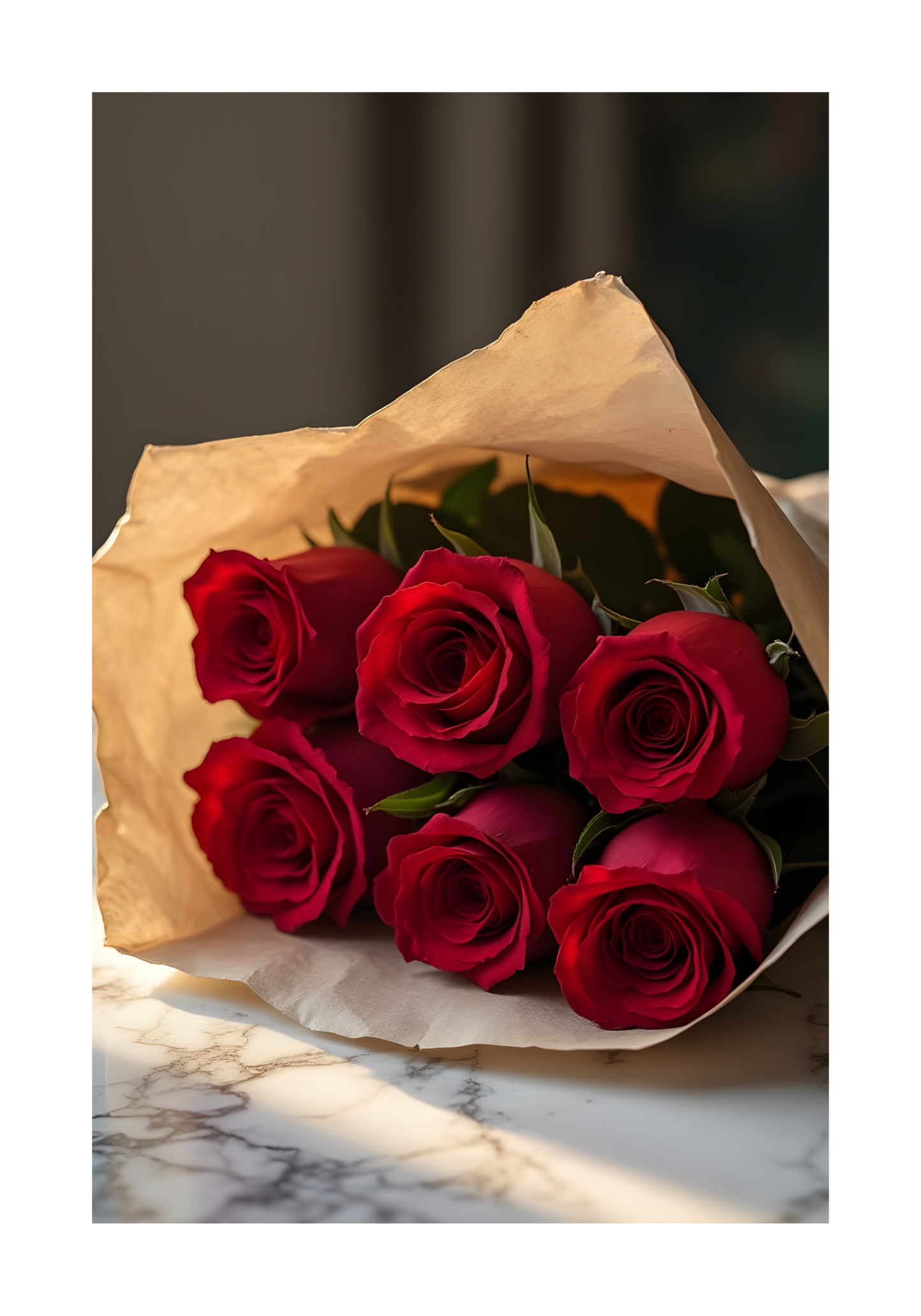 Romantic Red Roses Poster