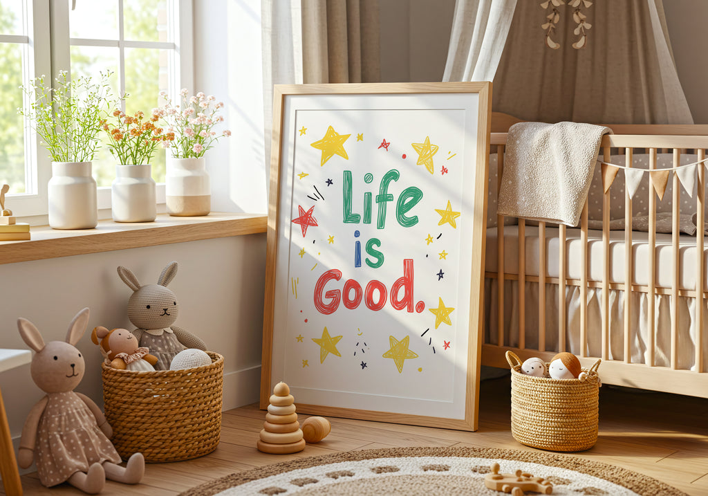 Life Is Good poster visad rakt fram – Bozetto affisch i hög tryckkvalitet i hög tryckkvalitet
