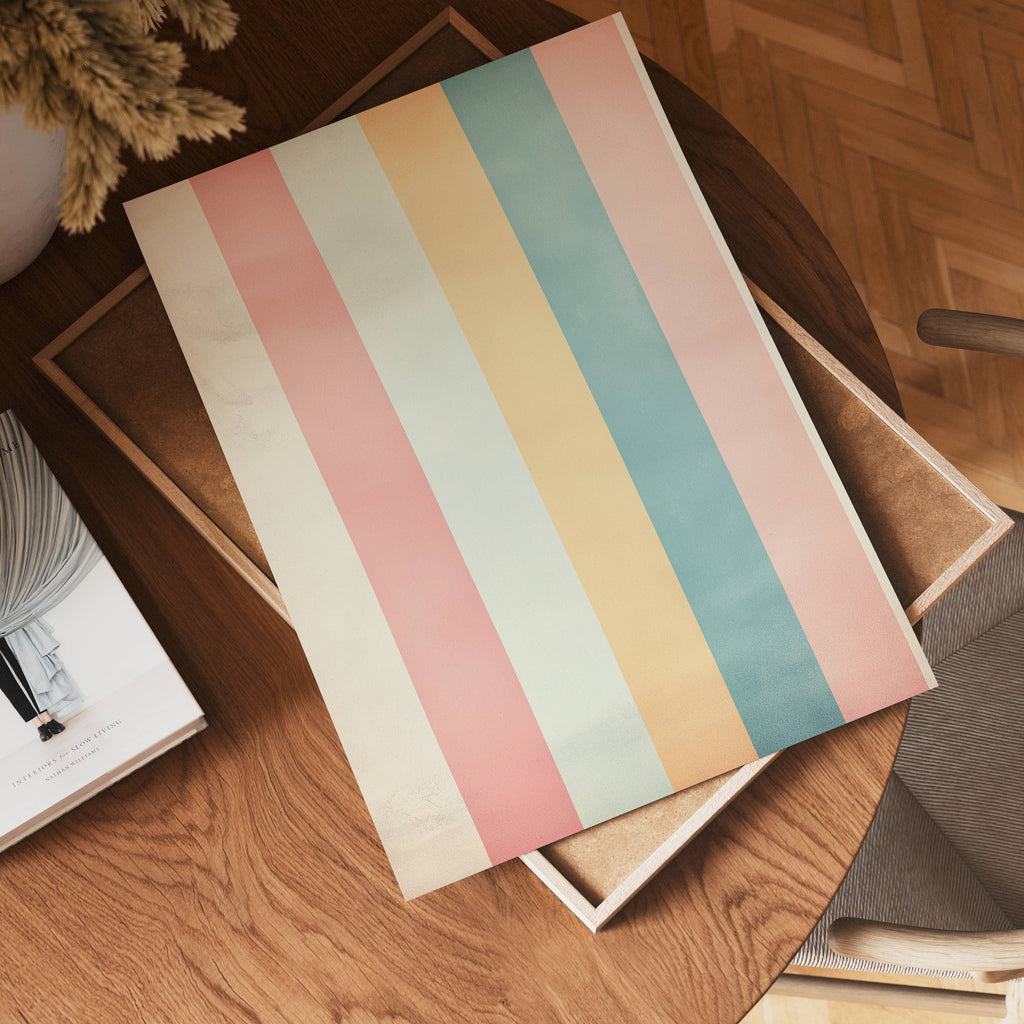 Pastel Stripes – affisch med snyggt motiv, köp enkelt hos Bozetto i flera storlekar