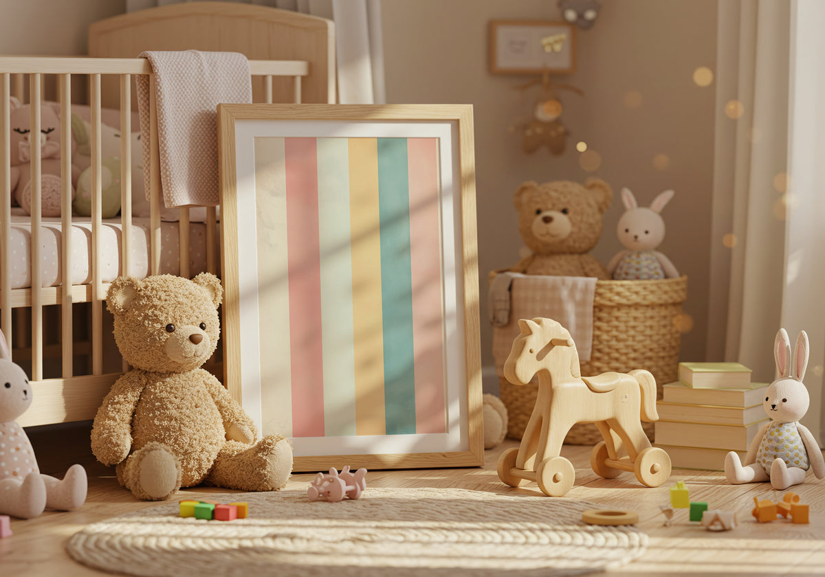 Pastel Stripes poster visad rakt fram – Bozetto affisch i hög tryckkvalitet i hög tryckkvalitet