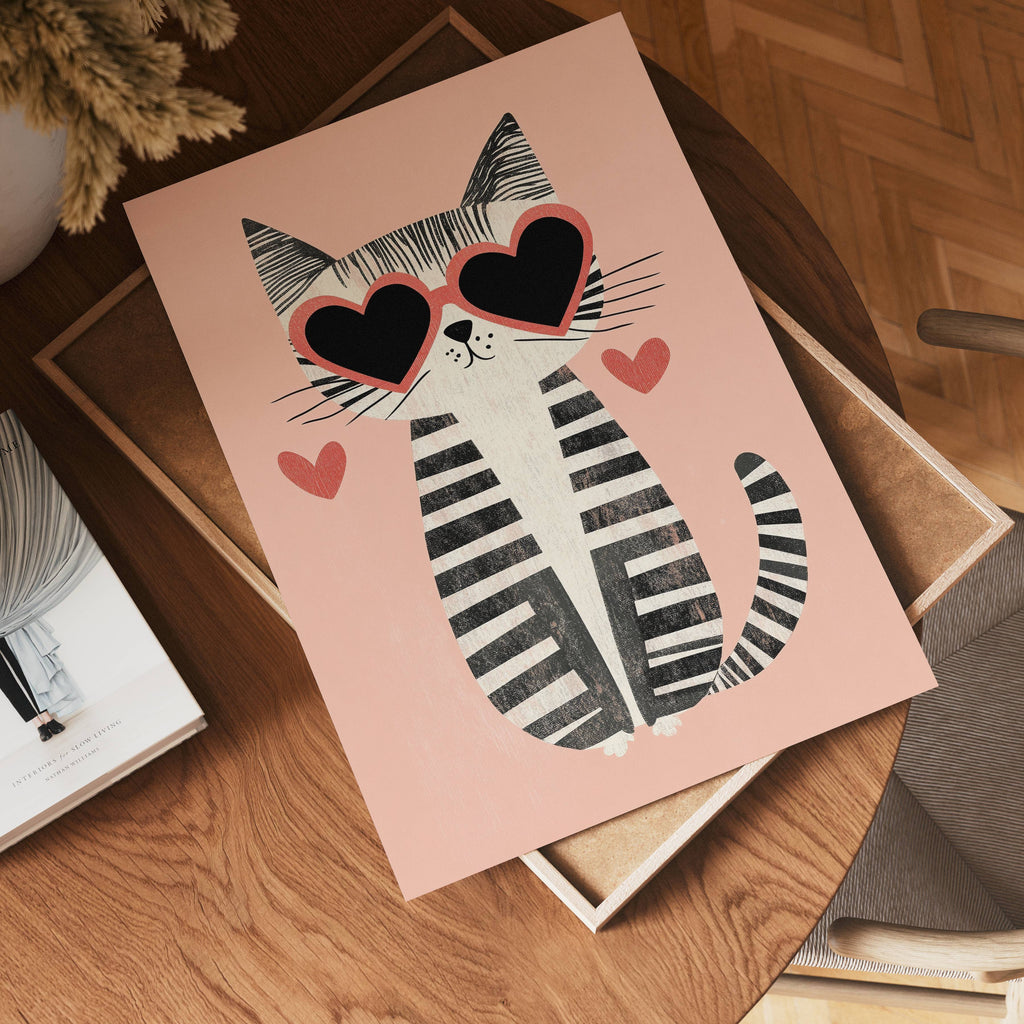 Heart Eyes Cat – affisch med snyggt motiv, köp enkelt hos Bozetto i flera storlekar