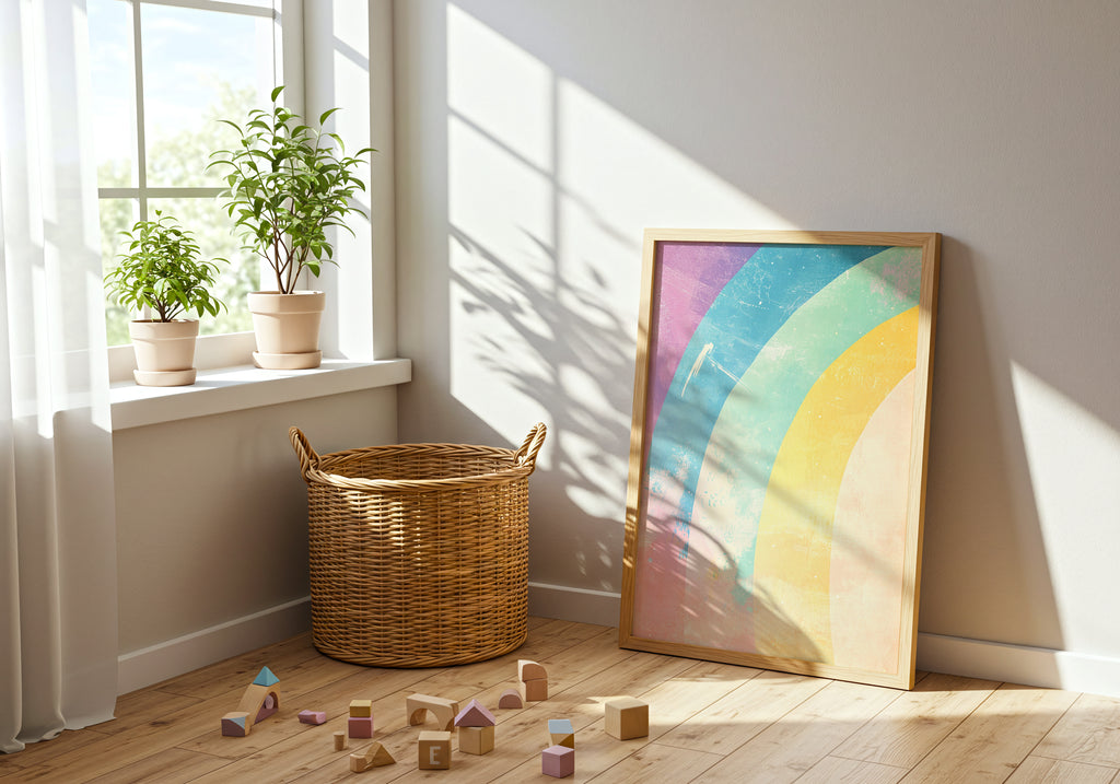 Pastel Rainbow poster visad rakt fram – Bozetto affisch i hög tryckkvalitet i hög tryckkvalitet
