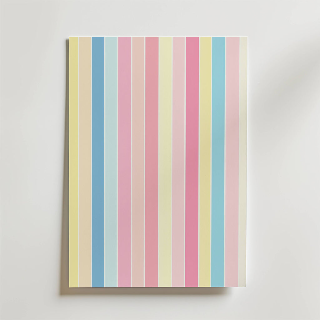 Pastel Stripes – stilfullt konsttryck från Bozetto, tryckt på matt finpapper i hög tryckkvalitet
