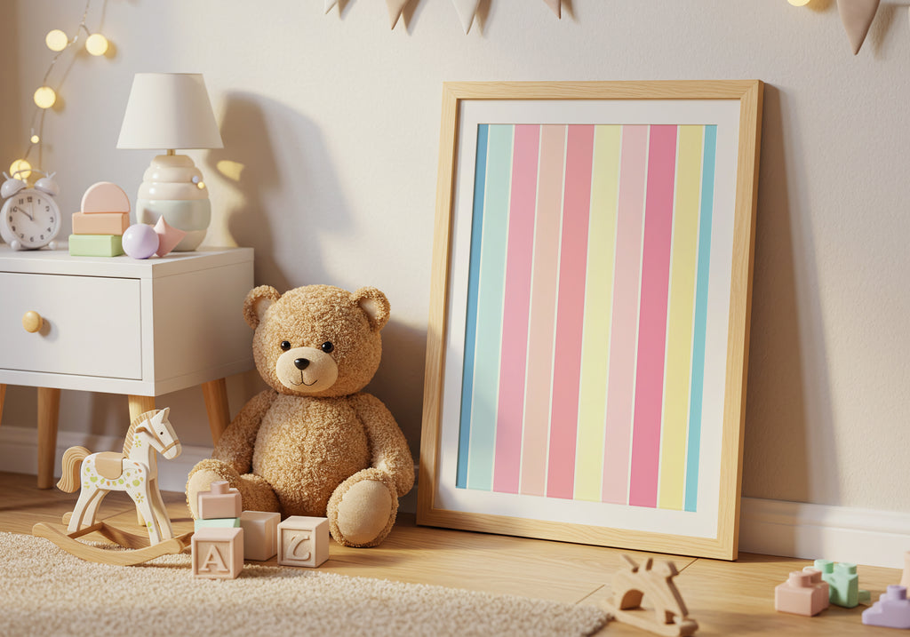 Pastel Stripes poster visad rakt fram – Bozetto affisch i hög tryckkvalitet i hög tryckkvalitet