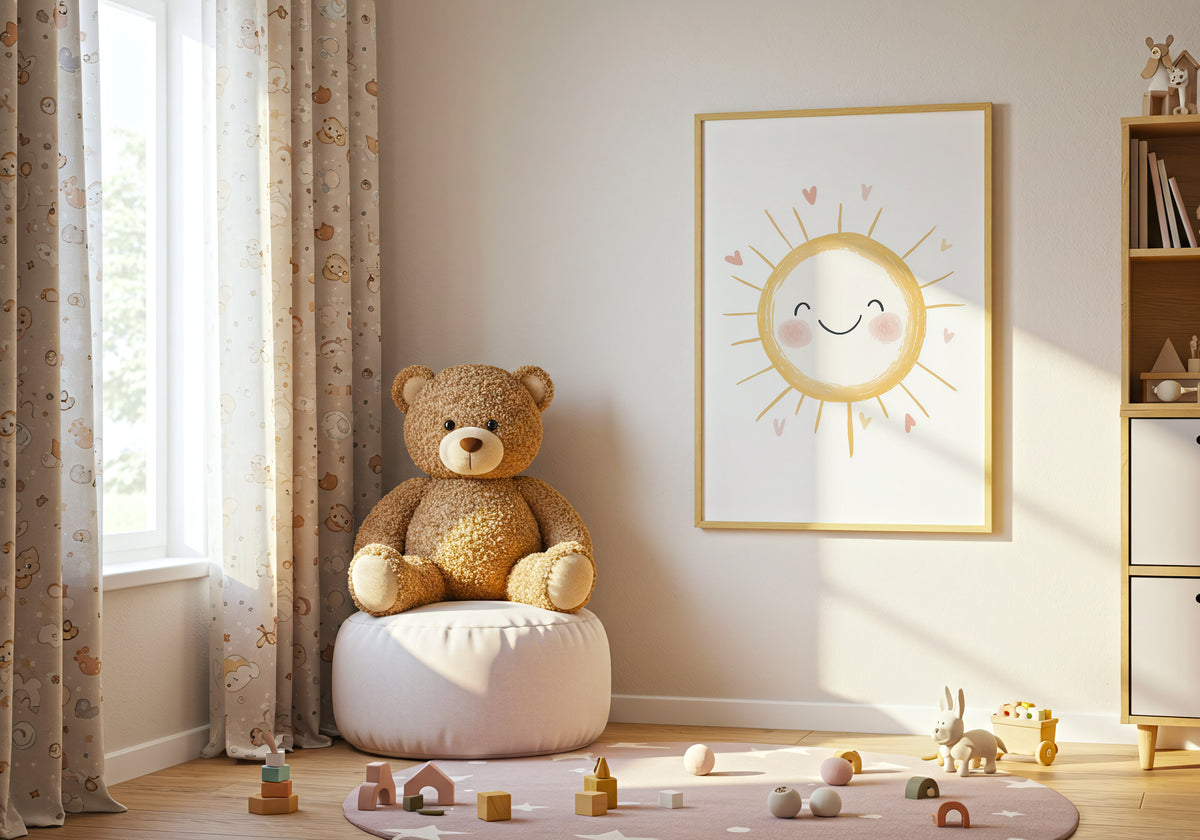 Smiling Sun poster visad rakt fram – Bozetto affisch i hög tryckkvalitet i hög tryckkvalitet