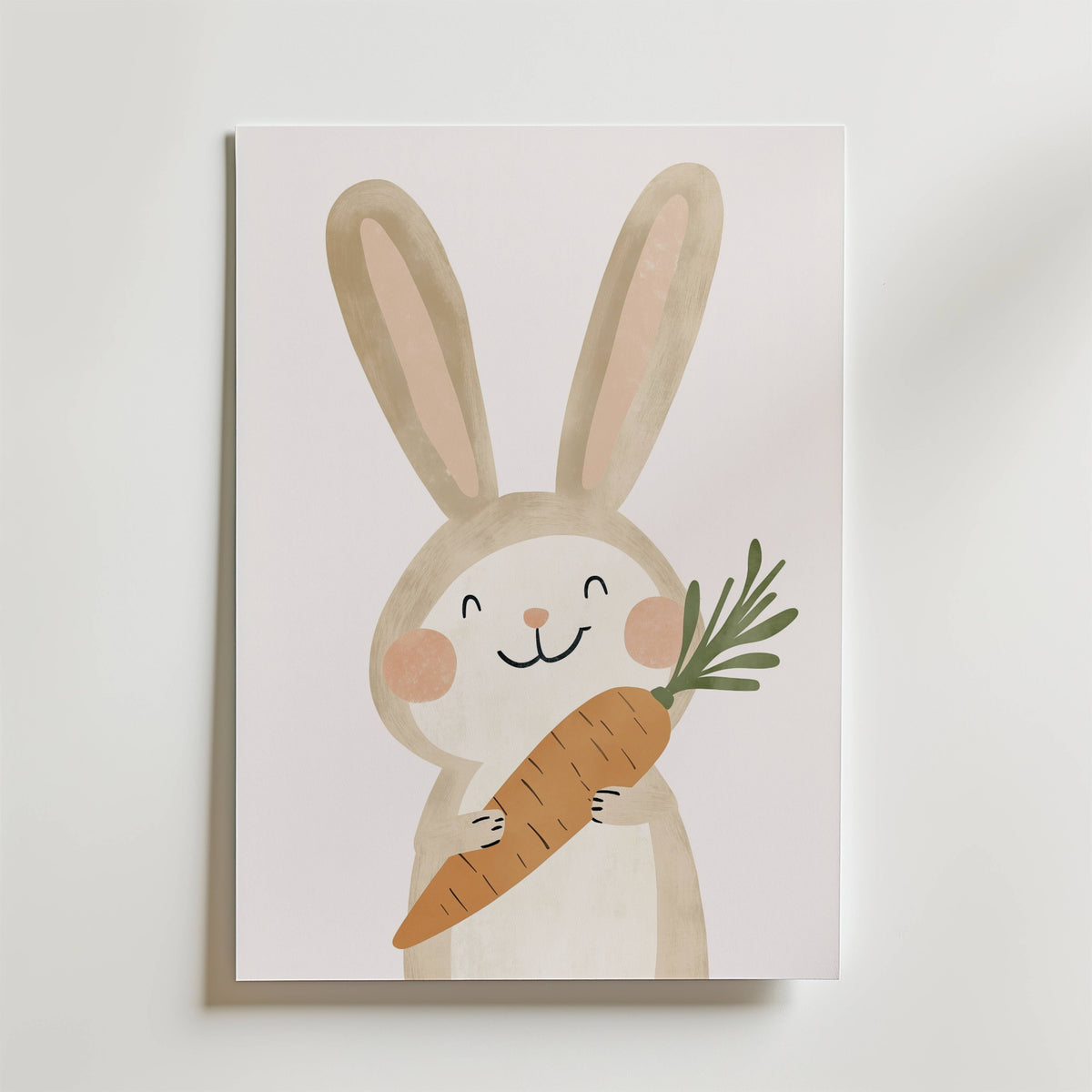 Happy Bunny No.3 – stilfullt konsttryck från Bozetto, tryckt på matt finpapper i hög tryckkvalitet