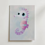 Pastel Seahorse – stilfullt konsttryck från Bozetto, tryckt på matt finpapper i hög tryckkvalitet