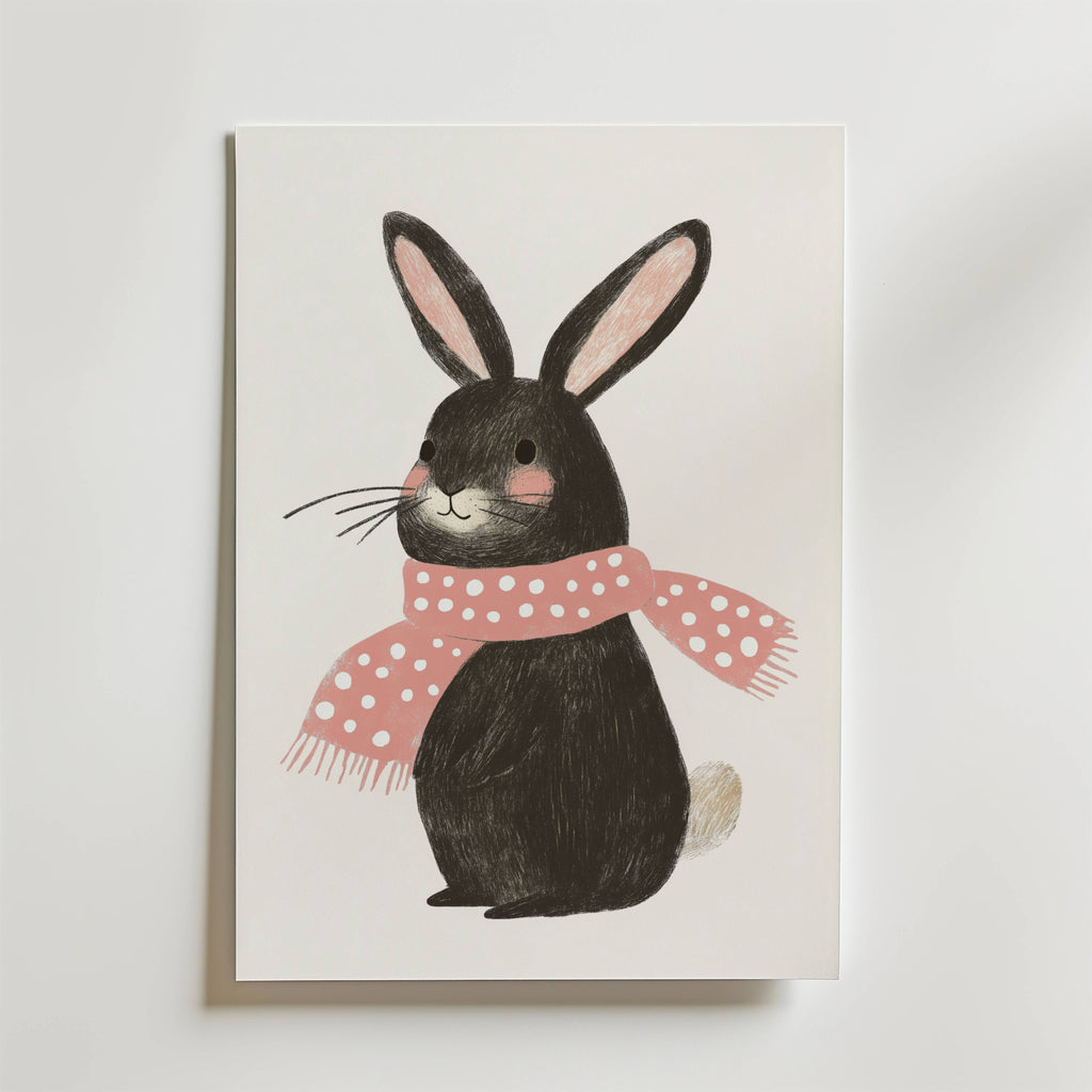 Cozy Bunny – stilfullt konsttryck från Bozetto, tryckt på matt finpapper i hög tryckkvalitet