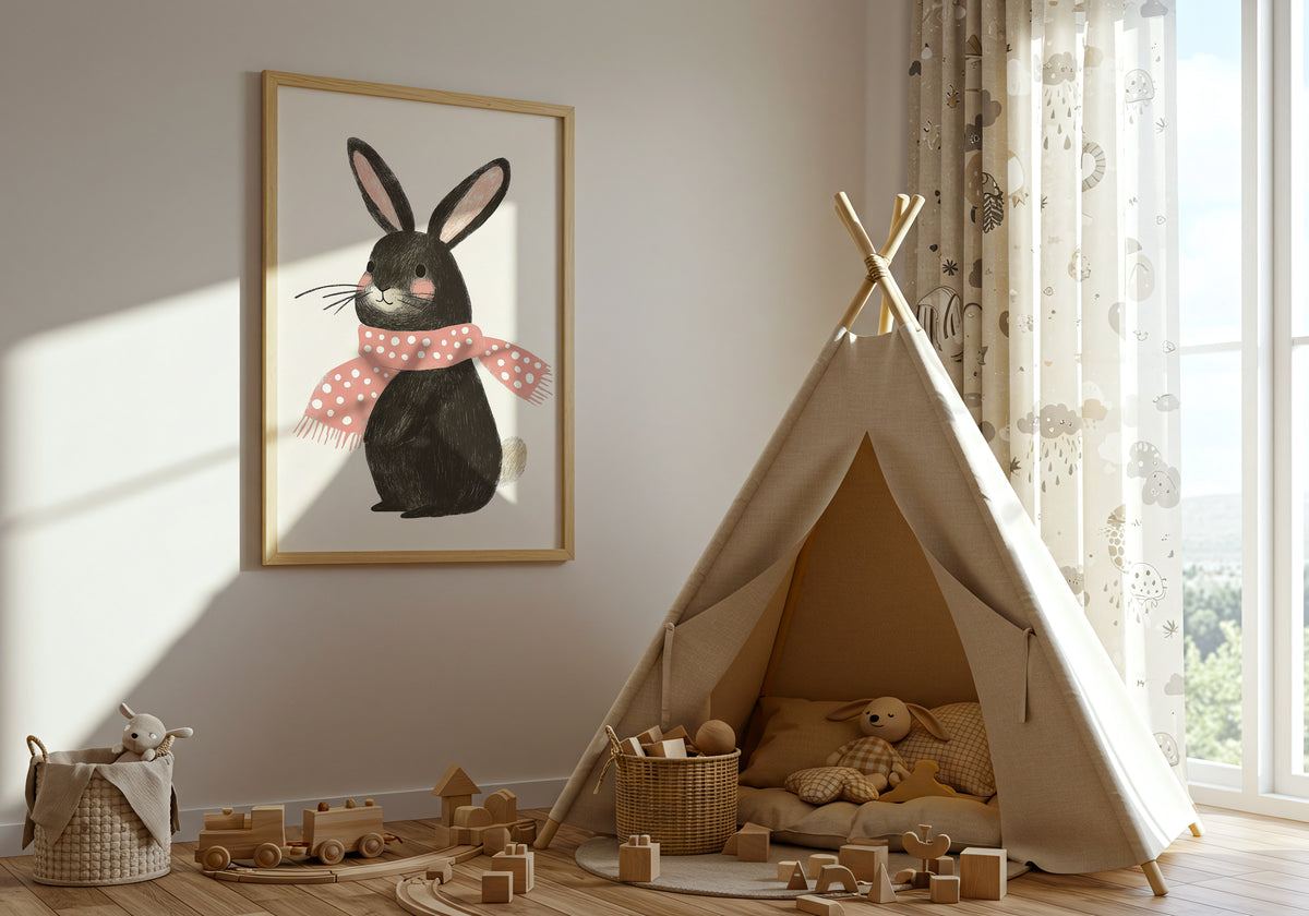 Cozy Bunny poster visad rakt fram – Bozetto affisch i hög tryckkvalitet i hög tryckkvalitet