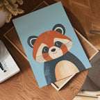 Red Panda konsttryck på vit bakgrund – elegant Bozetto affisch för hemmet i hög tryckkvalitet