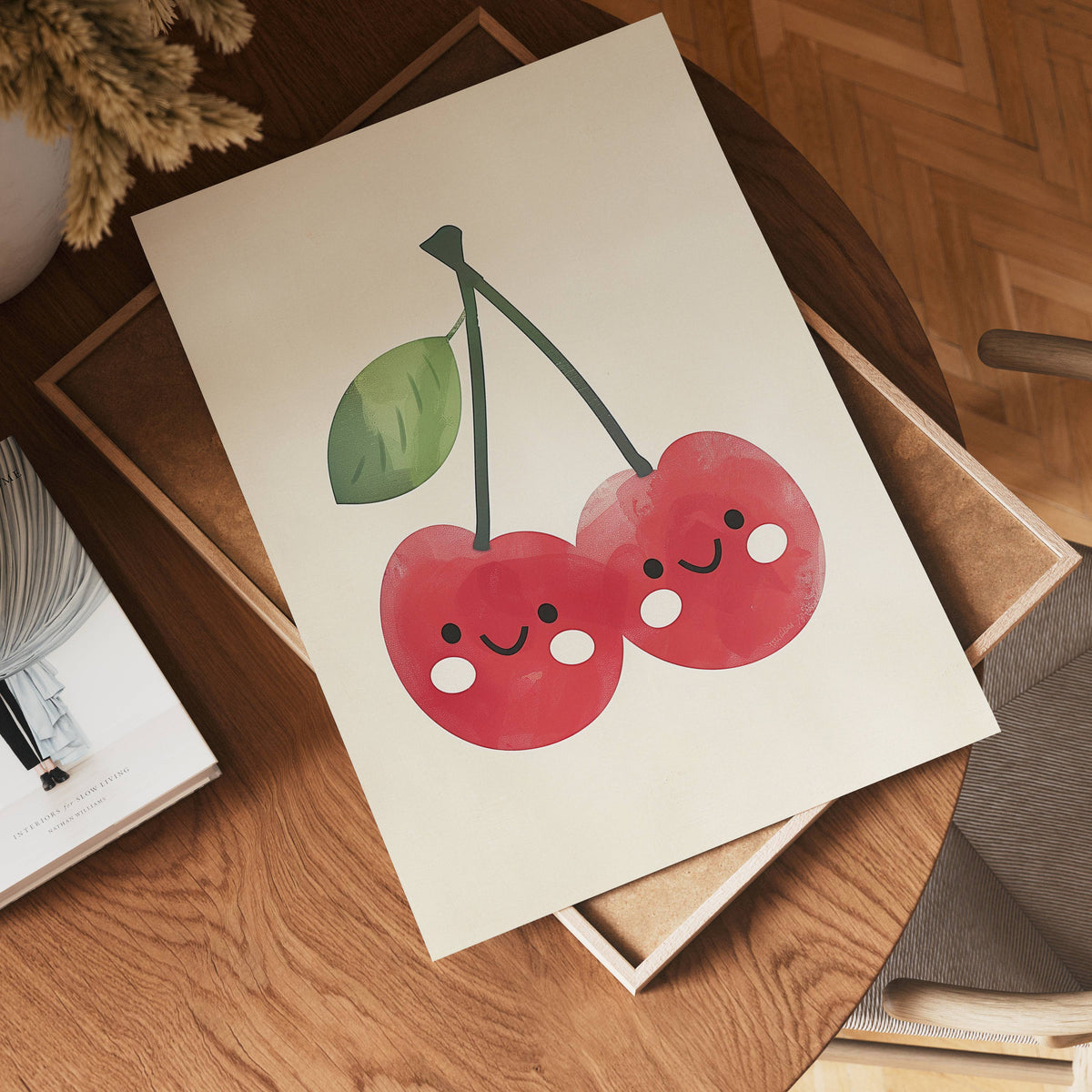 Cherry Friends – affisch med snyggt motiv, köp enkelt hos Bozetto i flera storlekar