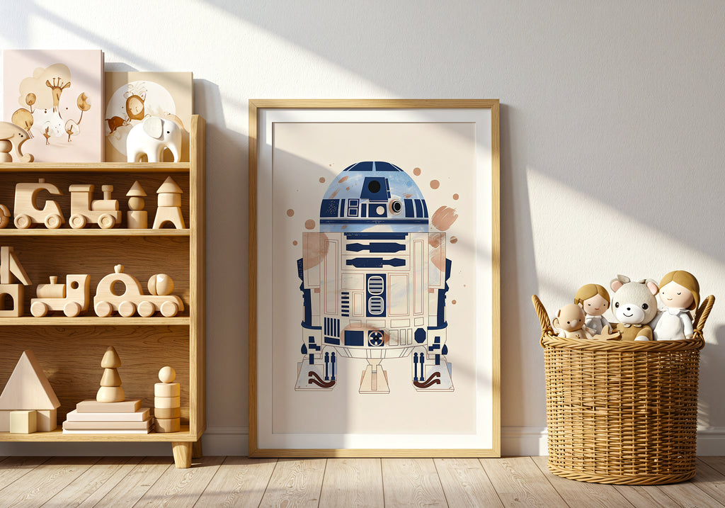 Astro Droid poster visad rakt fram – Bozetto affisch i hög tryckkvalitet i hög tryckkvalitet