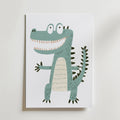 Happy Crocodile – stilfullt konsttryck från Bozetto, tryckt på matt finpapper i hög tryckkvalitet