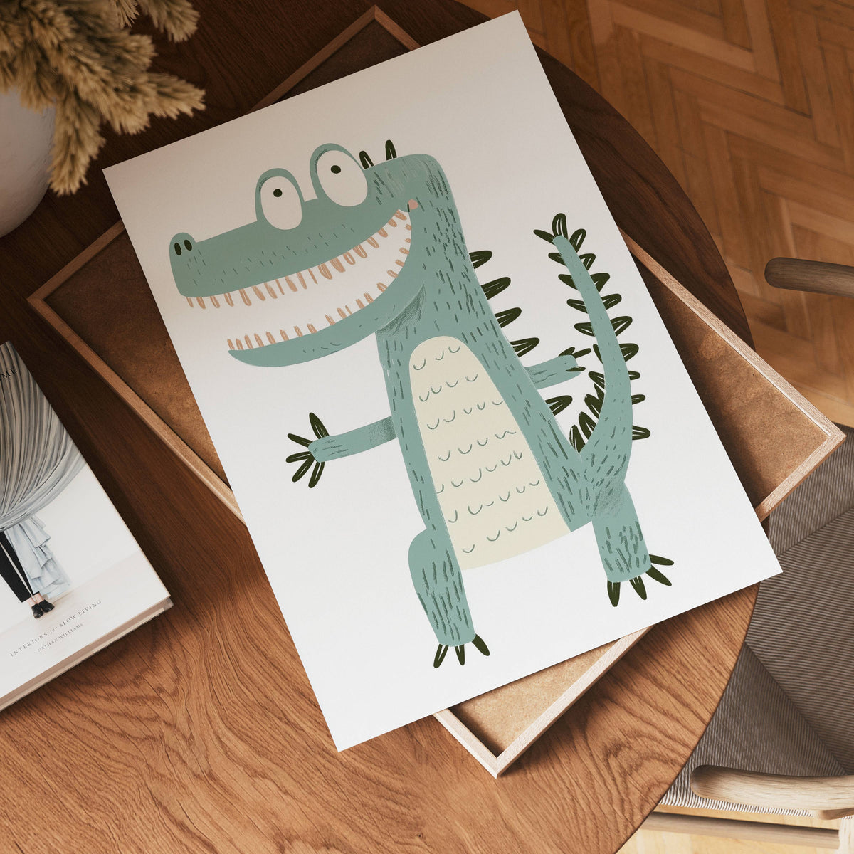Happy Crocodile – köp enkelt hos Bozetto konsttryck i hög kvalitet i hög kvalitet