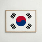 South Korea National Flag Poster i ekram – inramad konsttryck för stilren inredning hos Bozetto