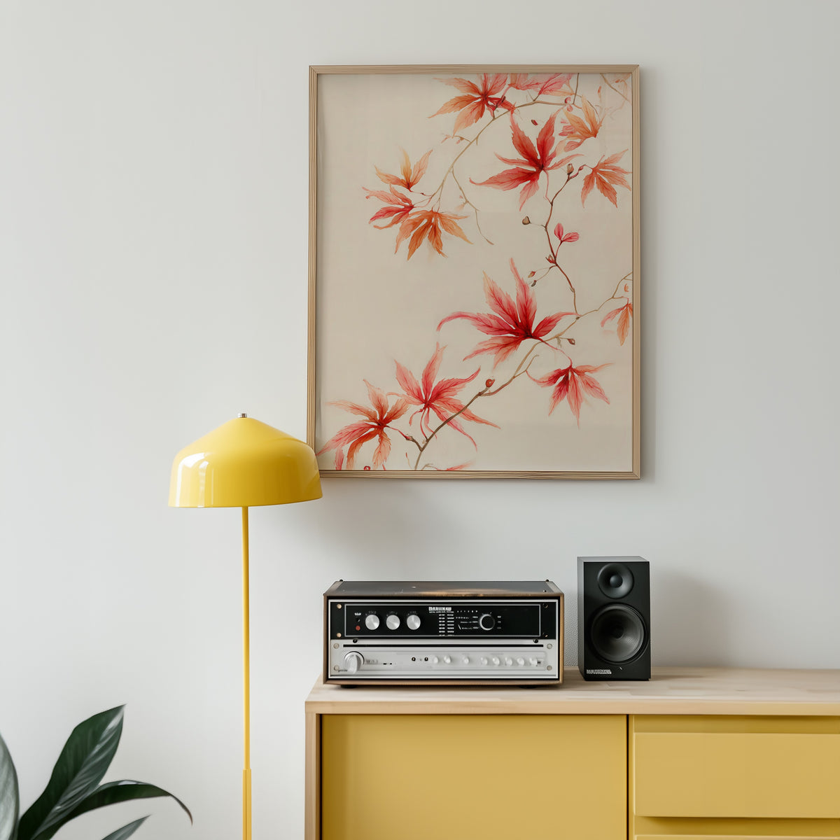 Blush Maple poster visualiserad på vägg – se rätt storlek med mockup från Bozetto