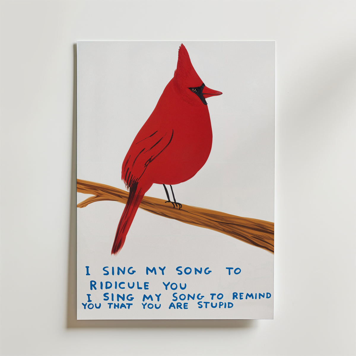 Red Cardinal Song – stilfullt konsttryck från Bozetto, tryckt på matt finpapper i hög tryckkvalitet
