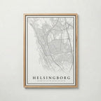 Helsingborg Karta poster i olika storlekar – köp enkelt hos Bozetto i hög kvalitet