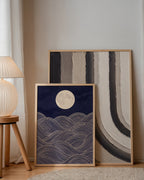 Moonlit Sea Poster – två posters i rum 3