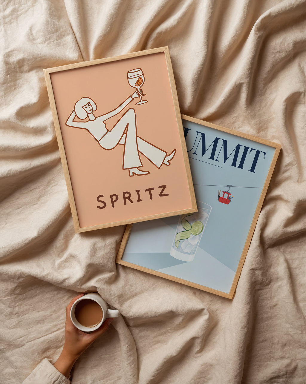 Peach Spritz Lounge Poster – två posters i rum 3